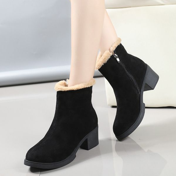 winter boots lady lace up women's rubber shoes rain booties ladies low heels booties australia boots-women plush round toe 2020, Black
winter boots lady lace up women's rubber shoes rain booties ladies low heels booties australia boots-women plush round toe 2020, Black
