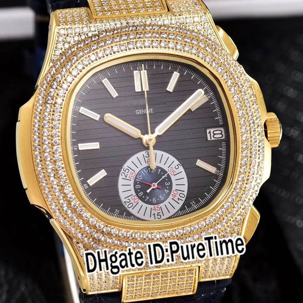new 5980 yellow gold diamond case black texture dial miyota quartz chronograph mens watch blue leather watches satch pb308c3, Slivery;brown
new 5980 yellow gold diamond case black texture dial miyota quartz chronograph mens watch blue leather watches satch pb308c3, Slivery;brown