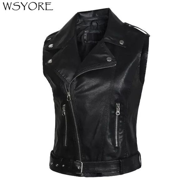 women's vests wsyore women faux leather ladies motorcycle zippers pu vest 2021 autumn slim tactical rivet waist coat female ns319, Black;white
women's vests wsyore women faux leather ladies motorcycle zippers pu vest 2021 autumn slim tactical rivet waist coat female ns319, Black;white