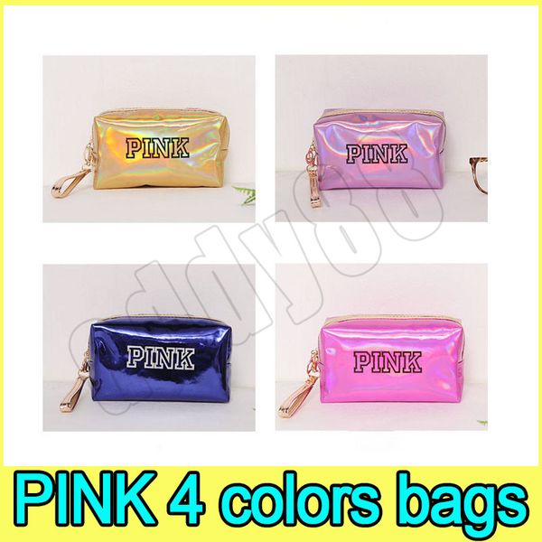 

Pink co metic bag la er portable durable ca e large capacity zip makeup box pink melted 5 color makeup bag