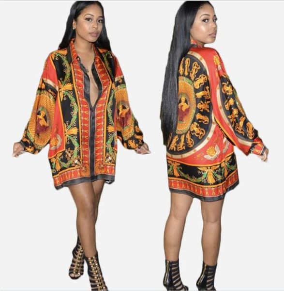 women designer print blouses casual long sleeve lapel neck shirts fashion loose natural color shirt dresses women clothing, White
women designer print blouses casual long sleeve lapel neck shirts fashion loose natural color shirt dresses women clothing, White