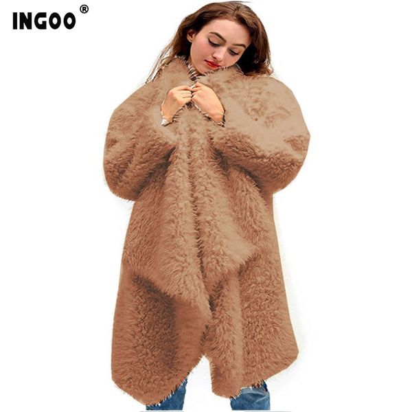 women's wool & blends ingoo winter solid long coat women fashion casual loose sleeve turn down collar liner cardigan faux fur coats, Black
women's wool & blends ingoo winter solid long coat women fashion casual loose sleeve turn down collar liner cardigan faux fur coats, Black