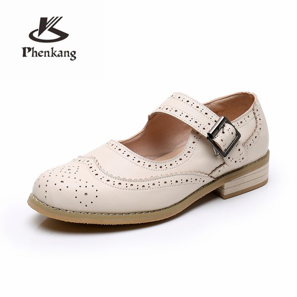 women genuine leather brogues lady flats sandals shoes vintage buckle handmade oxford shoes for women sandals 2019 summer, Black
women genuine leather brogues lady flats sandals shoes vintage buckle handmade oxford shoes for women sandals 2019 summer, Black