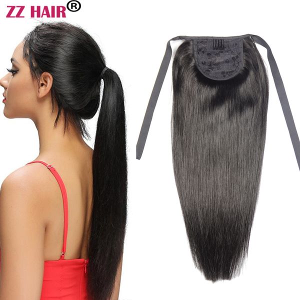 16-20 inches ribbon ponytail horsetail 60g clips in/on 100% brazilian remy human hair extension natural straight, Black
16-20 inches ribbon ponytail horsetail 60g clips in/on 100% brazilian remy human hair extension natural straight, Black