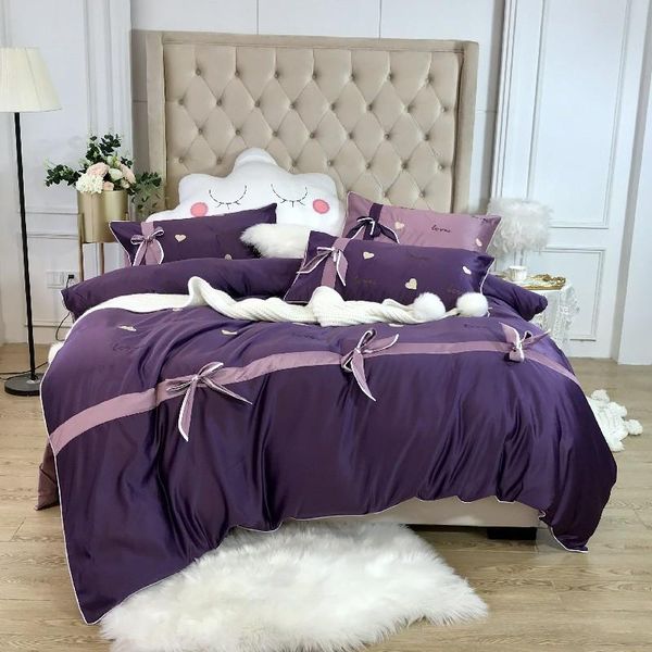 white purple king size bedding set satin duvet cover cotton bed sheet fitted sheet duvet cover pillowcase parure de lit
white purple king size bedding set satin duvet cover cotton bed sheet fitted sheet duvet cover pillowcase parure de lit