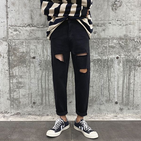 2020 spring summer trend hole jeans men pants black casual straight denim trousers mens clothing, Blue
2020 spring summer trend hole jeans men pants black casual straight denim trousers mens clothing, Blue
