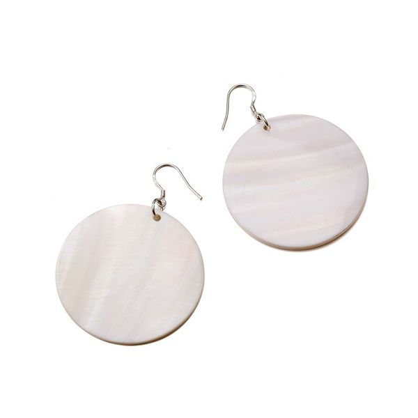 round dangle earrings beach shell romantic earrings fashion style accessories for women, Silver 
round dangle earrings beach shell romantic earrings fashion style accessories for women, Silver