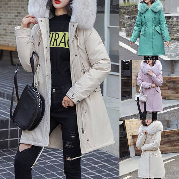 2019 fashion winter women hooded jacket coats warm cotton lining parkas solid overcoats plus size fur collar female streetwears, Black
2019 fashion winter women hooded jacket coats warm cotton lining parkas solid overcoats plus size fur collar female streetwears, Black