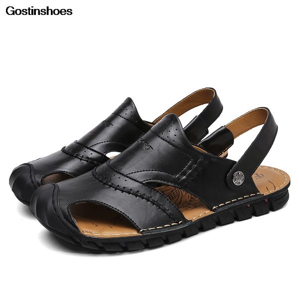 man shoes genuine leather man sandals closed toe summer casual shoes sandalias hombre cuero sandalias para hombre, Black
man shoes genuine leather man sandals closed toe summer casual shoes sandalias hombre cuero sandalias para hombre, Black