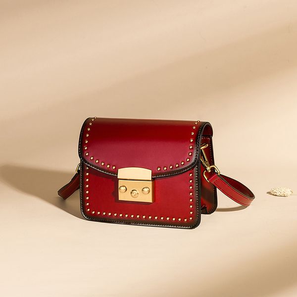 bag female 2020 summer small square bag cowhide retro messenger shoulder small leather female