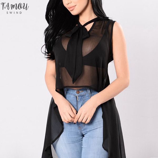 womens clothing new womens see through bowknot mesh sheer sleeveless irregular sleeveless shirt blouse drop shipping, White
womens clothing new womens see through bowknot mesh sheer sleeveless irregular sleeveless shirt blouse drop shipping, White