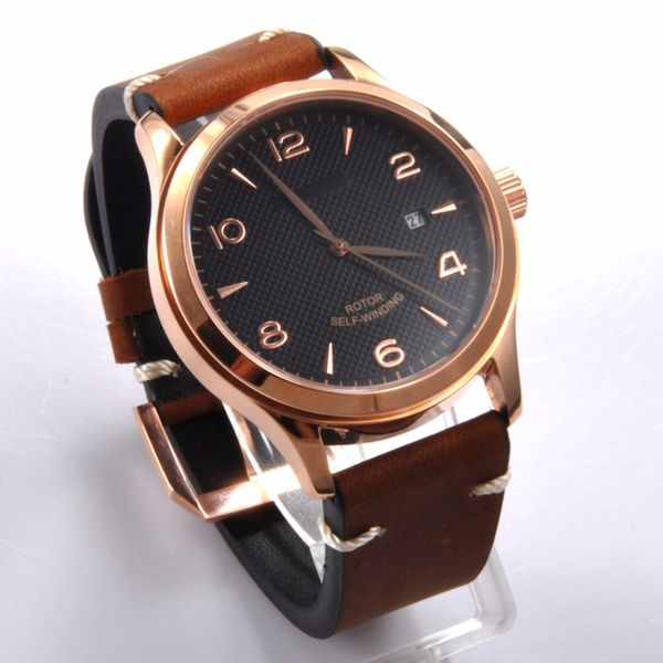 corgeut 42mm brand sapphire crystal calendar dial leather gold case automatic mechanical men wristwatches, Slivery;brown
corgeut 42mm brand sapphire crystal calendar dial leather gold case automatic mechanical men wristwatches, Slivery;brown