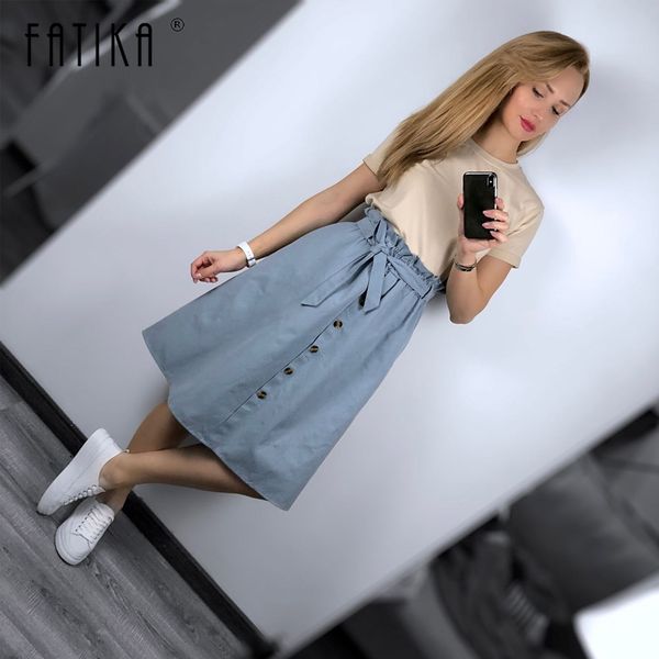 fatika high waist midi skirts solid pockets a-line casual ladies bottoms trendy female skirts with sashes 2019 new for women, Black
fatika high waist midi skirts solid pockets a-line casual ladies bottoms trendy female skirts with sashes 2019 new for women, Black