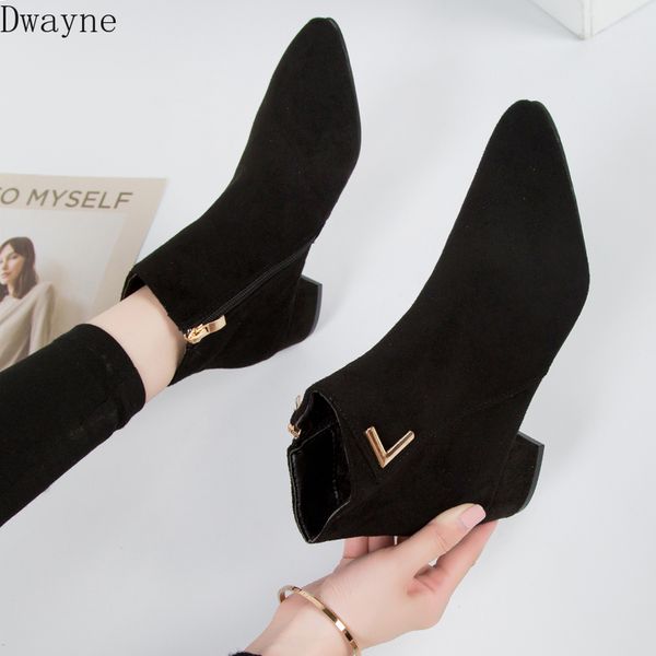 2020 new pointed thick with wild and velvet korean version of nubuck leather and bare boots women, Black
2020 new pointed thick with wild and velvet korean version of nubuck leather and bare boots women, Black