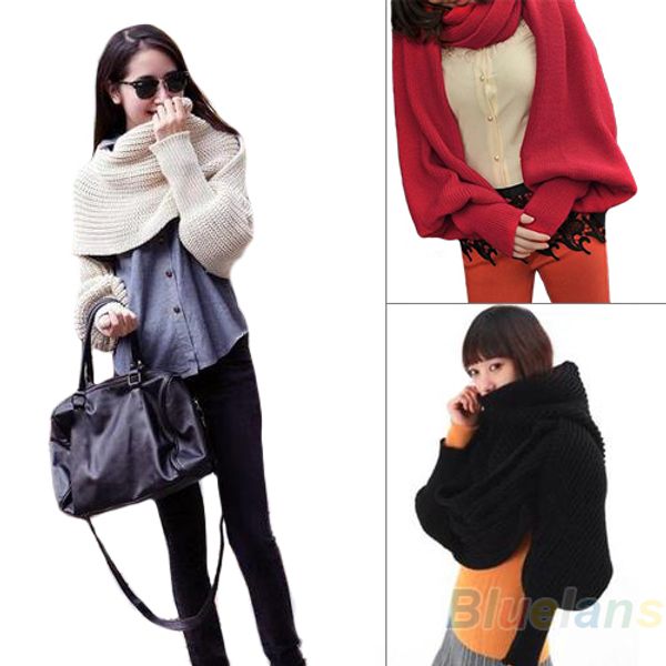 fashion style women solid scarf with sleeve crochet knit long soft wrap shawl scarves novelty 1ekj, Blue;gray
fashion style women solid scarf with sleeve crochet knit long soft wrap shawl scarves novelty 1ekj, Blue;gray