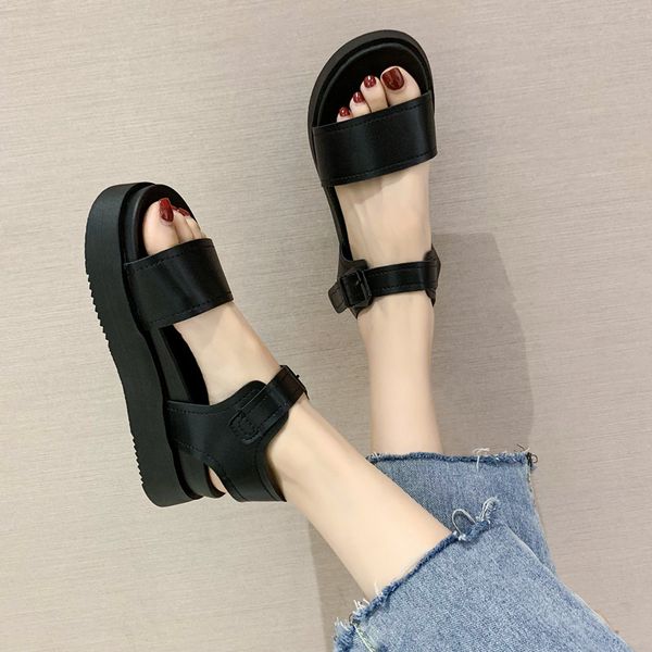 med female sandal 2020 sandals beach shoes muffins shoe clear heels increasing height all-match wedge medium ladies, Black
med female sandal 2020 sandals beach shoes muffins shoe clear heels increasing height all-match wedge medium ladies, Black