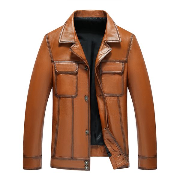 2018 men's real cow leather jacket vintage genuine leather jecket men jaqueta de couro black male winter casual coat
2018 men's real cow leather jacket vintage genuine leather jecket men jaqueta de couro black male winter casual coat