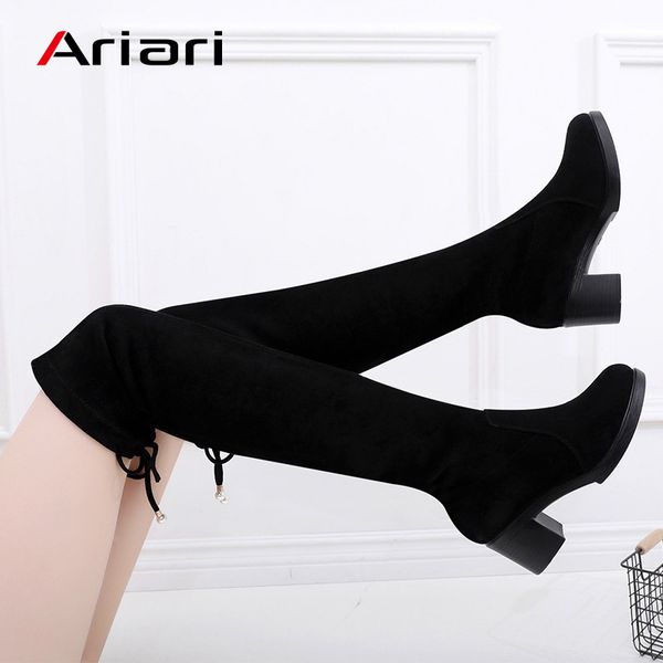ariari 2018 new over the knee boots for women lace up thigh high boots fashion high square heels shoes autumn winter shoes, Black
ariari 2018 new over the knee boots for women lace up thigh high boots fashion high square heels shoes autumn winter shoes, Black