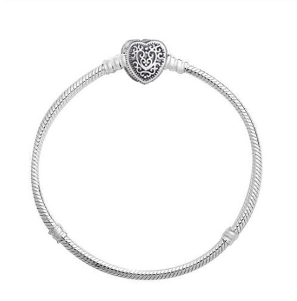 new original 925 sterling silver bracelet heraldic lace enchanted heart clasp snake bangle fit women bead charm fashion jewelry, Black
new original 925 sterling silver bracelet heraldic lace enchanted heart clasp snake bangle fit women bead charm fashion jewelry, Black