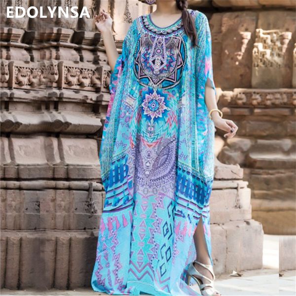 2019 bohemian printed women caftan beach dress bathing suit cover up summer tunic for woman beachwear robe de plage kaftan #q741, Blue;gray
2019 bohemian printed women caftan beach dress bathing suit cover up summer tunic for woman beachwear robe de plage kaftan #q741, Blue;gray