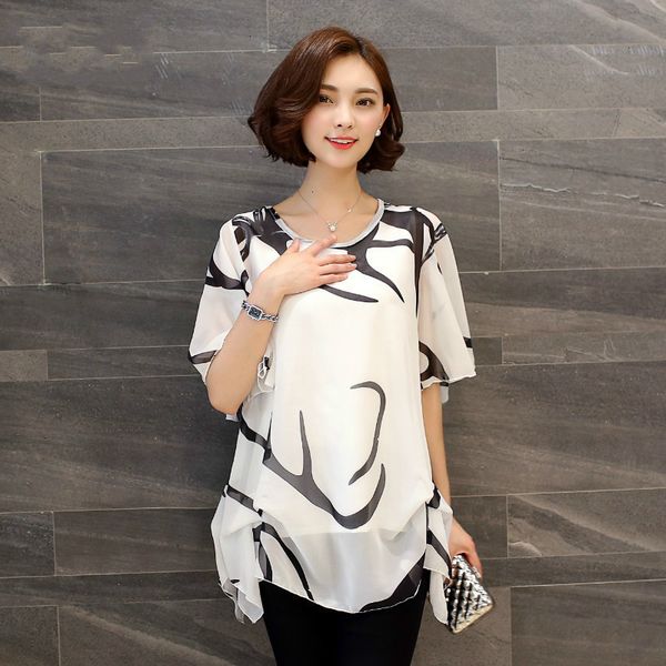 woman summer blouse summer new short sleeve womens print clothing plus size 5xl chiffon blouse shirt loose woemns blusas 60a, White
woman summer blouse summer new short sleeve womens print clothing plus size 5xl chiffon blouse shirt loose woemns blusas 60a, White