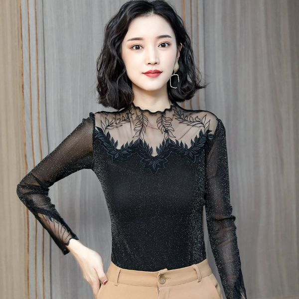 lace bottoming shirt female long sleeve 2019 spring fashion temperament shirt new lap mesh womens and blouses plus size, White
lace bottoming shirt female long sleeve 2019 spring fashion temperament shirt new lap mesh womens and blouses plus size, White