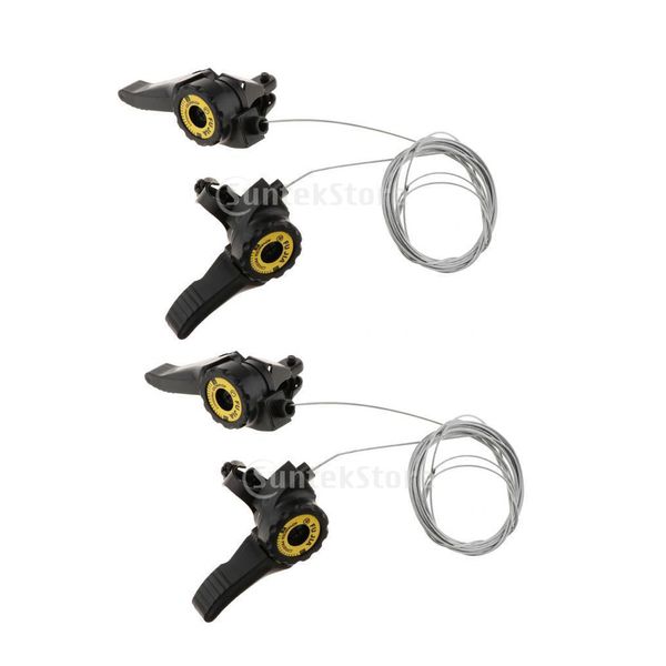 2 pairs of preumium & universal mountain bike thumb shifter set with brake shift cable - 3x5 / 3x6 / 3x7 speed or 15/18/21 speeds
2 pairs of preumium & universal mountain bike thumb shifter set with brake shift cable - 3x5 / 3x6 / 3x7 speed or 15/18/21 speeds