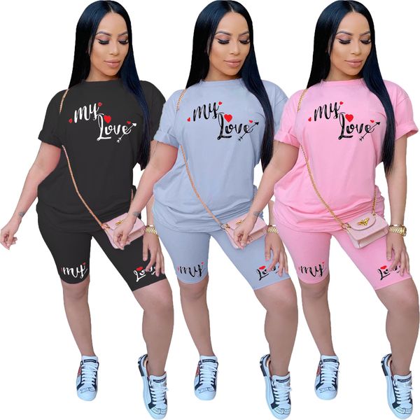 designer women tracksuit summer 2 pieces casual sets short sleeve crew neck +shorts suit night joggers love print sporty outfits, White
designer women tracksuit summer 2 pieces casual sets short sleeve crew neck +shorts suit night joggers love print sporty outfits, White