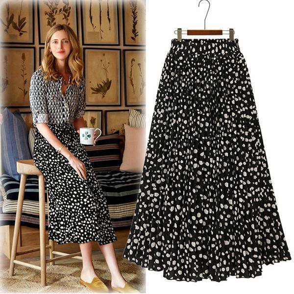 2020 european station summer new chiffon polka dot skirt women's high waist expandable long plus size a- line skirt, Black
2020 european station summer new chiffon polka dot skirt women's high waist expandable long plus size a- line skirt, Black