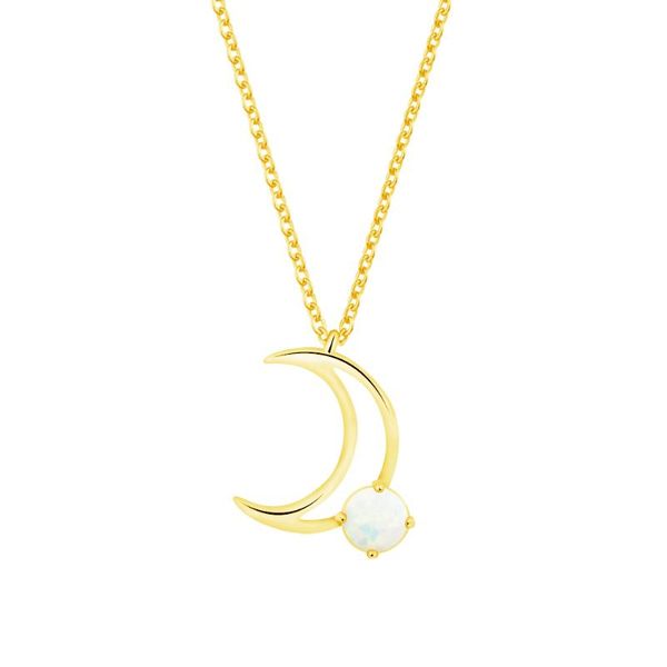 white opal inlay crescent moon pendant necklace ladies jewelry elegant romantic engagement wedding gift valentine's day surprise, Silver
white opal inlay crescent moon pendant necklace ladies jewelry elegant romantic engagement wedding gift valentine's day surprise, Silver