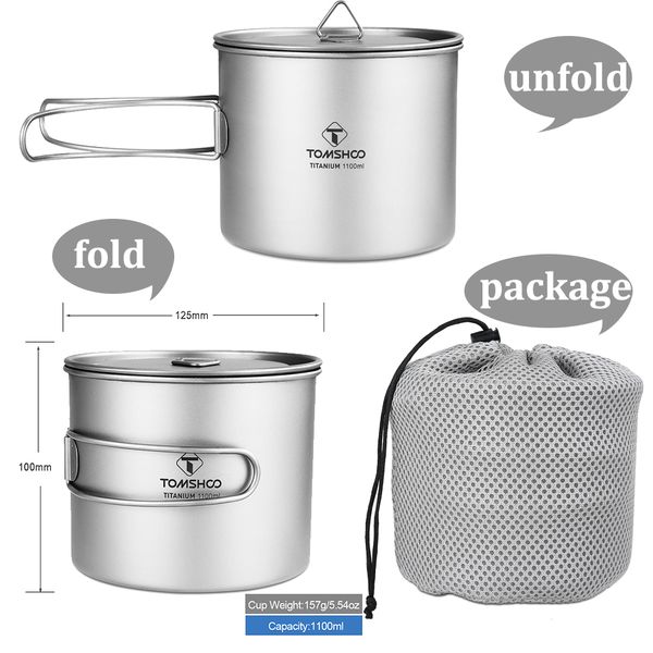 tomshoo 1100ml titanium cup with folding handle camping cookware ultralight camping cup titanium cookware equipment for tourism
tomshoo 1100ml titanium cup with folding handle camping cookware ultralight camping cup titanium cookware equipment for tourism