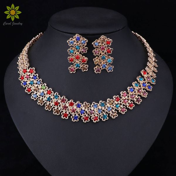 african costume jewelry sets gold color fashion necklace earrings for women crystal party accessories, Silver
african costume jewelry sets gold color fashion necklace earrings for women crystal party accessories, Silver