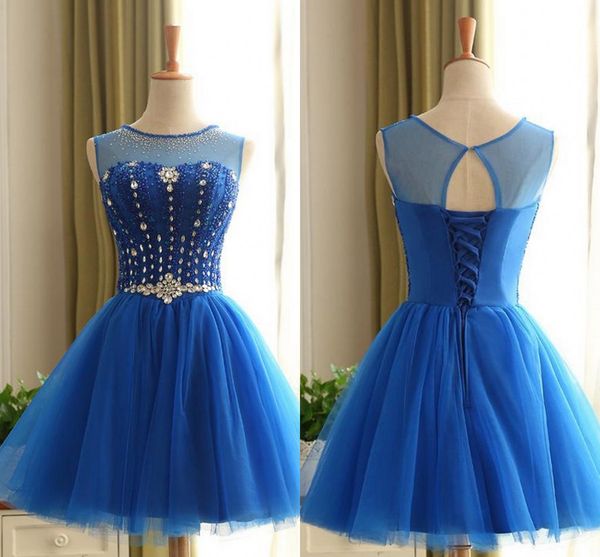 royal blue keyhole back short homecoming prom dress jewel sheer neck crystal tulle beaded graduation cocktail dresses, Blue;pink
royal blue keyhole back short homecoming prom dress jewel sheer neck crystal tulle beaded graduation cocktail dresses, Blue;pink