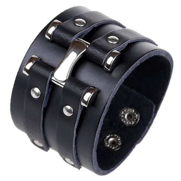 new punk jewelry bracelets and bangles men's leather wide rock men bracelet alloy wrap wristband christmas gift for boy men, Black
new punk jewelry bracelets and bangles men's leather wide rock men bracelet alloy wrap wristband christmas gift for boy men, Black