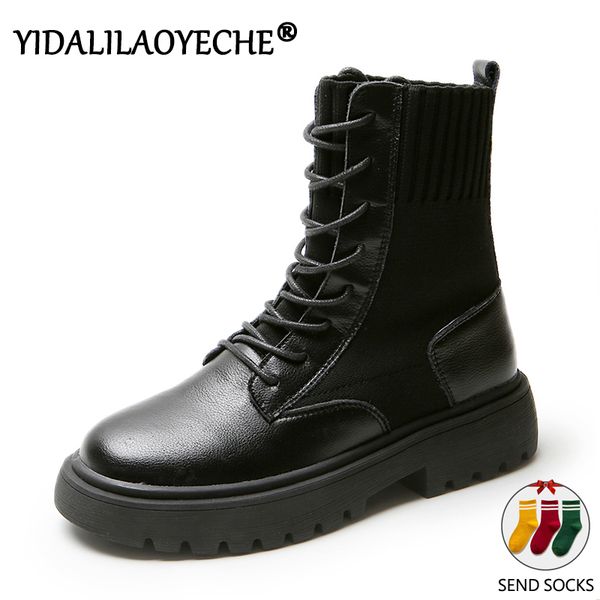 soild combat boots for women autumn black leather boots women lace-up ladies stretch fabric ankle leather 2019 
soild combat boots for women autumn black leather boots women lace-up ladies stretch fabric ankle leather 2019