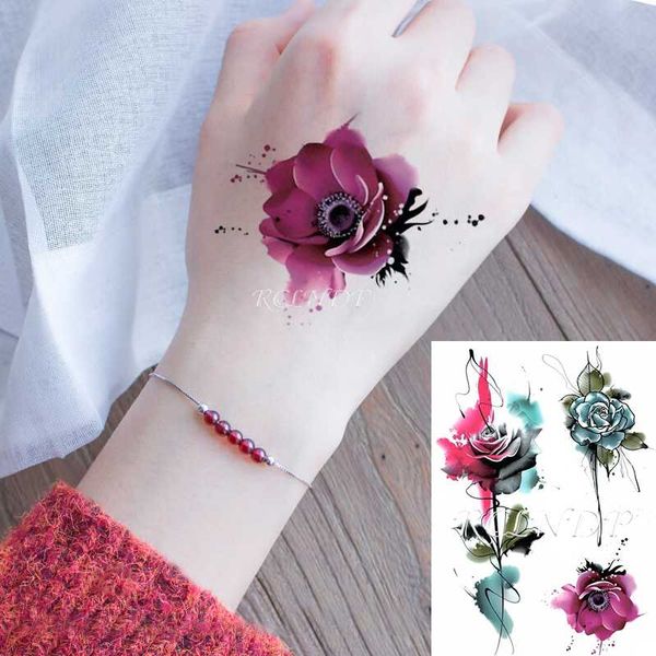 waterproof temporary tattoo sticker color chinese water-ink rose flower fake tatto flash tatoo hand arm art for women men
waterproof temporary tattoo sticker color chinese water-ink rose flower fake tatto flash tatoo hand arm art for women men