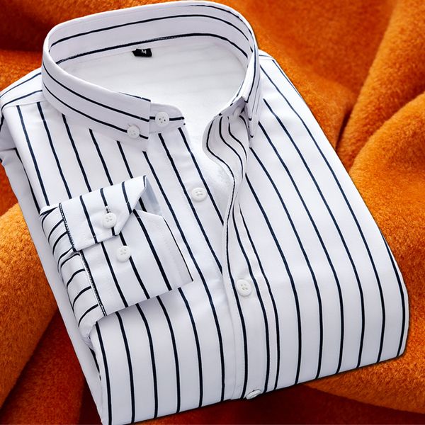 shirt men's winter fashion plus velvet thicken warm long sleeve stripes business casual slim button collar s-4xl comfort shirt, White;black
shirt men's winter fashion plus velvet thicken warm long sleeve stripes business casual slim button collar s-4xl comfort shirt, White;black