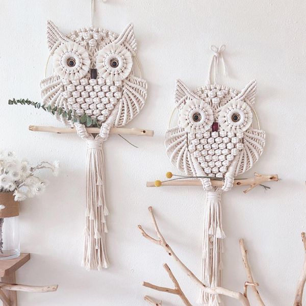novelty owls dream catchers cotton macrame wall hanging handmade tassels dreamcatcher home decoration 15/30cm
novelty owls dream catchers cotton macrame wall hanging handmade tassels dreamcatcher home decoration 15/30cm