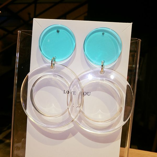 xinwei wholesale color exaggerated transparent acrylic round big circle geometric earrings simple retro earrings, Silver
xinwei wholesale color exaggerated transparent acrylic round big circle geometric earrings simple retro earrings, Silver