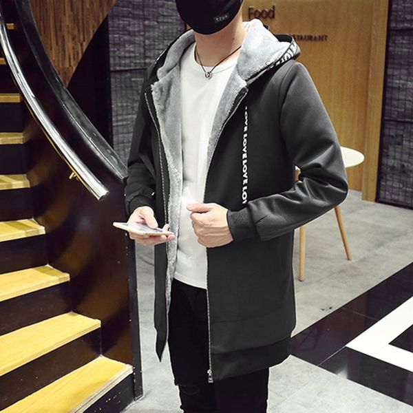 men winter trench long coats 2018 fashion korean style slim windbreak zipper jackets loose long sleeve hooded outwear coat, Tan;black
men winter trench long coats 2018 fashion korean style slim windbreak zipper jackets loose long sleeve hooded outwear coat, Tan;black