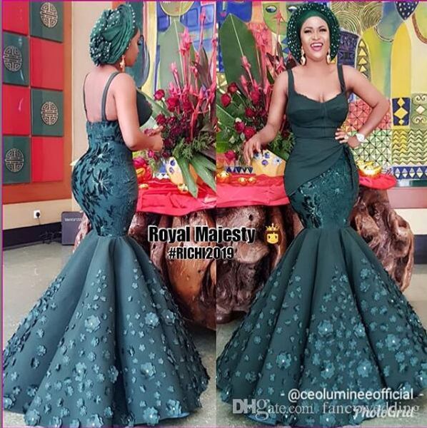 vintage dark green mermaid 2019 african evening dresses spaghetti hand made flowers beaded prom dresses dubai formal party bridesmaid gowns, Black;red
vintage dark green mermaid 2019 african evening dresses spaghetti hand made flowers beaded prom dresses dubai formal party bridesmaid gowns, Black;red