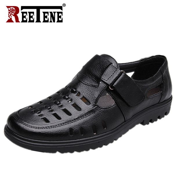 reetene leather casual shoes for classic summer outdoor walking sneakers breathable men sandals t200420, Black
reetene leather casual shoes for classic summer outdoor walking sneakers breathable men sandals t200420, Black