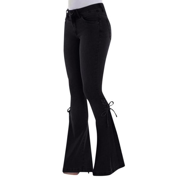 women spring autumn elastic mid waist jeans plus size loose denim pant bow casual cut pockets softener pant jeans, Blue
women spring autumn elastic mid waist jeans plus size loose denim pant bow casual cut pockets softener pant jeans, Blue