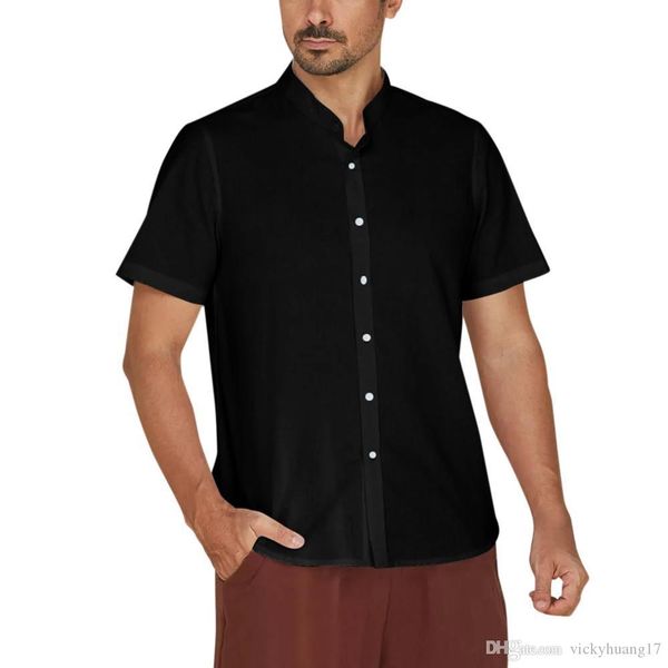 men's baggy shirts cotton linen solid short sleeve button retro black white pure holiday causal streetwear summer male soft, White;black
men's baggy shirts cotton linen solid short sleeve button retro black white pure holiday causal streetwear summer male soft, White;black