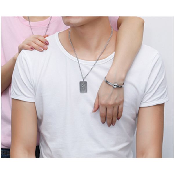 fashion concentric lock key titanium steel stainless steel jewelry bracelet necklace couple sets
fashion concentric lock key titanium steel stainless steel jewelry bracelet necklace couple sets
