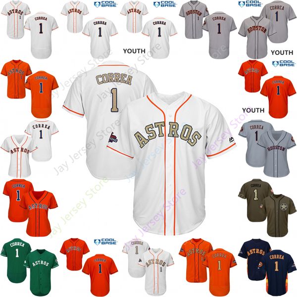 2019 Houston 1 Carlos Correa Jersey Astros Jerseys Cool Base Flexbase Home Away White Black Red Grey Pullover Button Men Women Youth
2019 Houston 1 Carlos Correa Jersey Astros Jerseys Cool Base Flexbase Home Away White Black Red Grey Pullover Button Men Women Youth