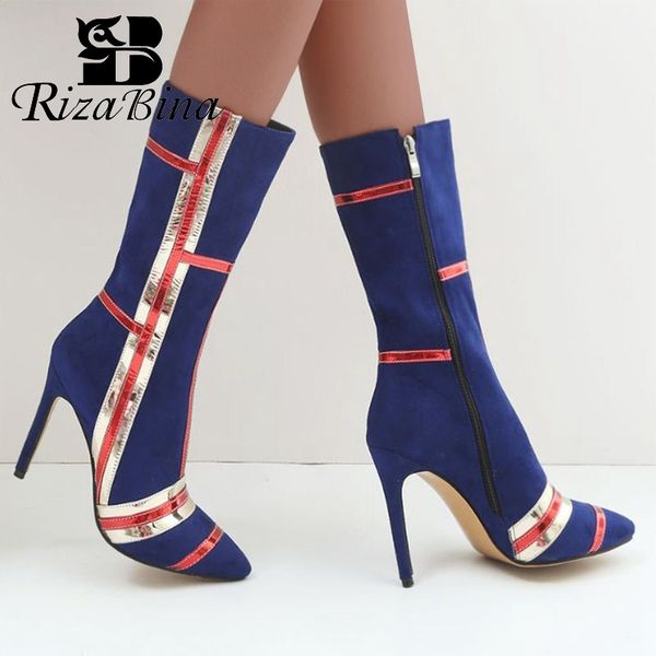 rizabina plus size 32-46 women thin heels mid-calf boots for women mixed colors office ladies shoes winter boots footwear, Black
rizabina plus size 32-46 women thin heels mid-calf boots for women mixed colors office ladies shoes winter boots footwear, Black