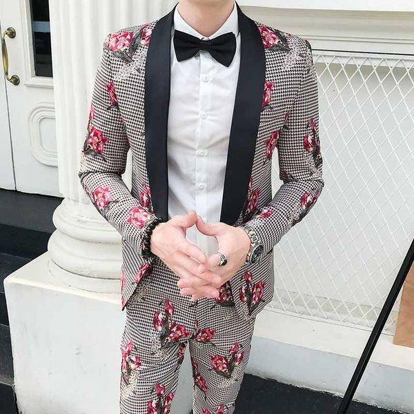 2020 autumn plaid flowers suits mens night club outfits social fancy stage costumes for singers men korea colthes, White;black
2020 autumn plaid flowers suits mens night club outfits social fancy stage costumes for singers men korea colthes, White;black