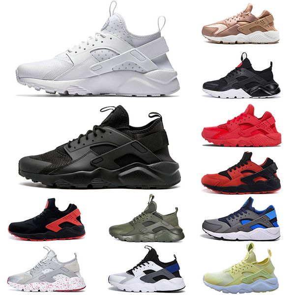 2019 ultra air huaraches 1.0 4.0 fashion classical running shoes for men women triple white black red rose pink sports sneakers, White;red