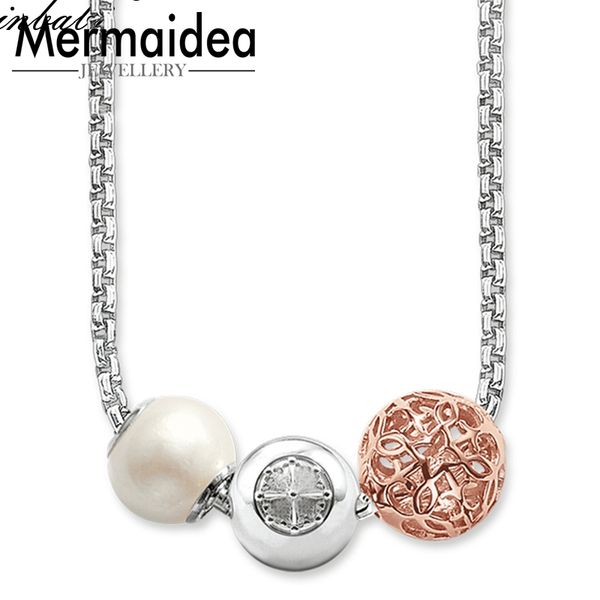necklace chain 925 sterling silver pearl ornament women karma gift necklace fit karma diy beads